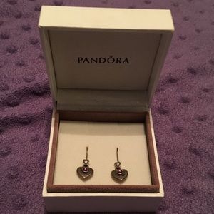 Pandora Pink Heart Earrings